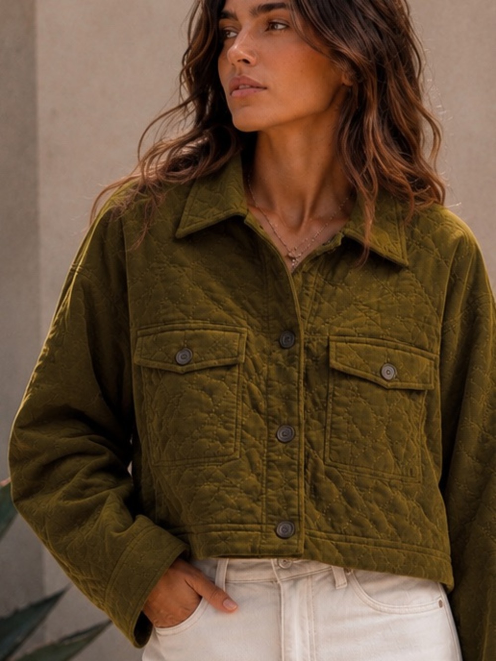 Madewell Quilted Corduroy Shirt Jacket Olive Green Embroidered Overshirt XXL